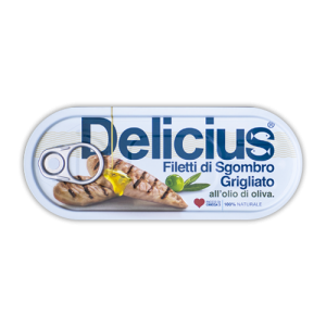 Grilled mackerel fillets in olive oil, 110g