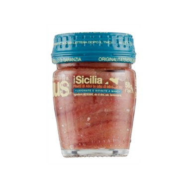 Sicilian Strait anchovies fillets in olive oil, 58g