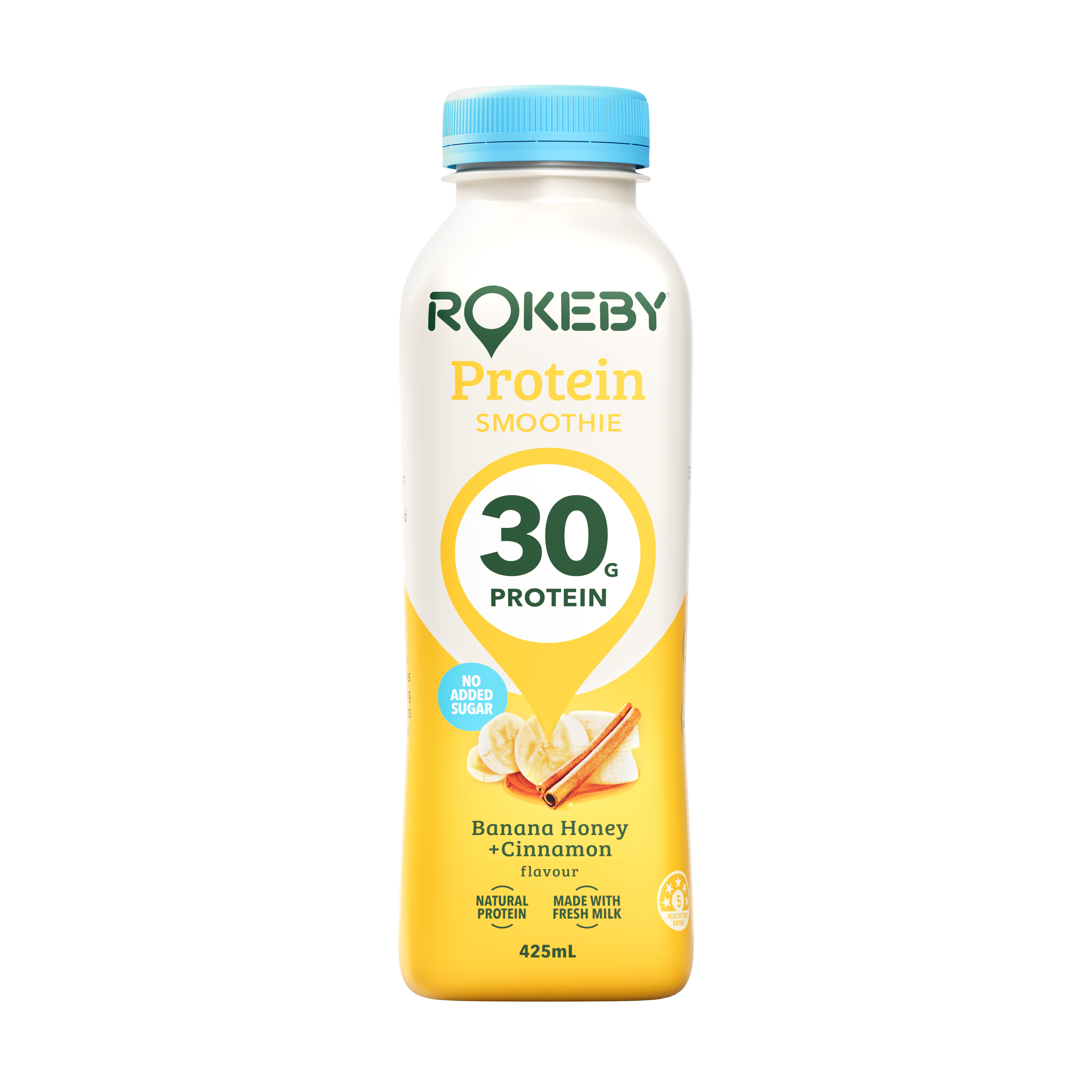5RN009-Rokeby-Smoothie Protein Banana, Honey & Cinnamon 425mL (12)-hero-1